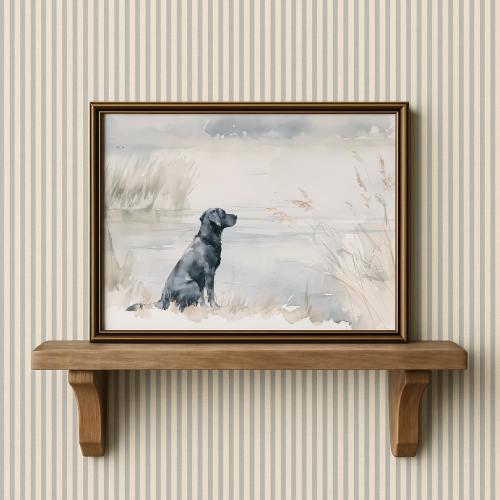 Black Labrador Retriever Watercolor Wall Art Print, Lake Painting, Pet Memorial Gift, Dog Mom Gift