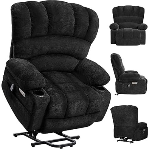 DURASPACE Power Lift Recliner Chair Massage Recliners with Heat, Shell Backrest Lift Chair Recliners for Elderly(Dark Gray)