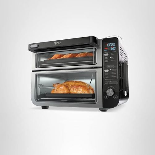 Ninja Air Fryer & Toaster Oven Combo | 10-in-1 Prestige Smart XL Countertop Oven | Bake up to 20 Cookies, Fit up to a 12lb Turkey | Pizza, Toast, Bake, Dehydrate | 1800 Watt | Stainless Steel | DT501​