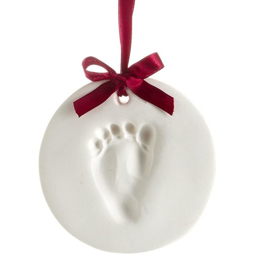 Pearhead Babyprints Ornament, Baby's First Christmas Holiday Keepsake, Newborn Handprint or Footprint Clay Kit, Easy No-Bake DIY Impression, Gender-Neutral Baby Gift