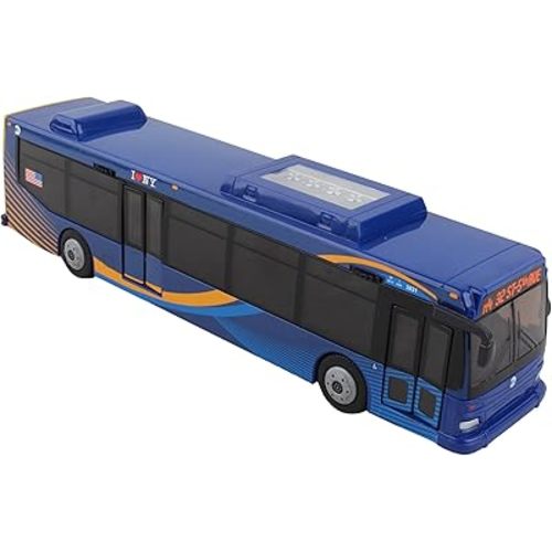 Daron MTA Bus – 11-Inch Single Bus in New Blue Livery – Officially Licensed Friction-Powered Toy with Rolling Wheels and Functional Doors for Kids Ages 3+