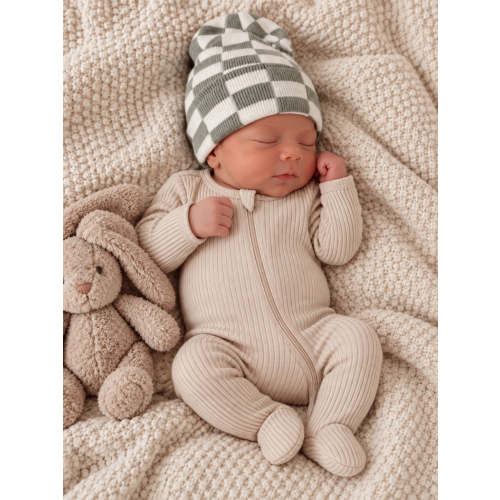 Baby's First Hat®, Fern/Warm White Checkerboard – SpearmintLOVE