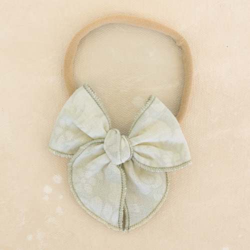 Mini Fleur Bow Headband // Opal