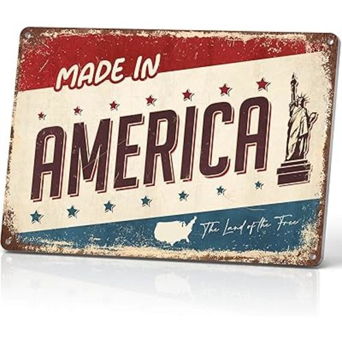 Made in America Tin Signs Vintage Metal Signs Retro Garage Man Cave Shop Decor 12x8 Inch