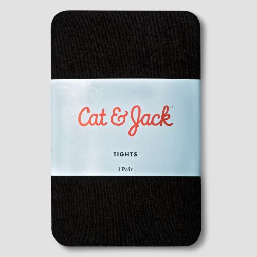 Toddler Girls' Solid Tights - Cat & Jack™ Black 4T-5T: High Waisted, Knit, Opaque, Elastic Waistband