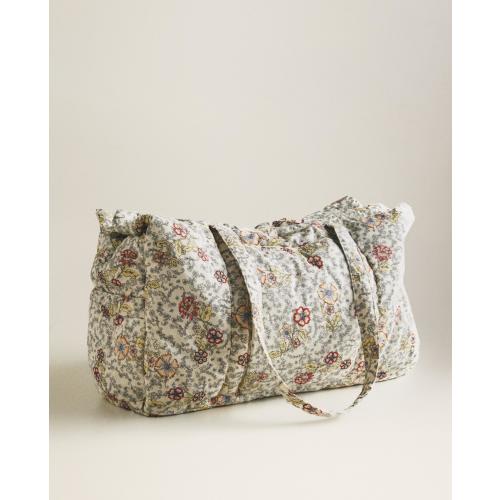 FLORAL COTTON DIAPER BAG