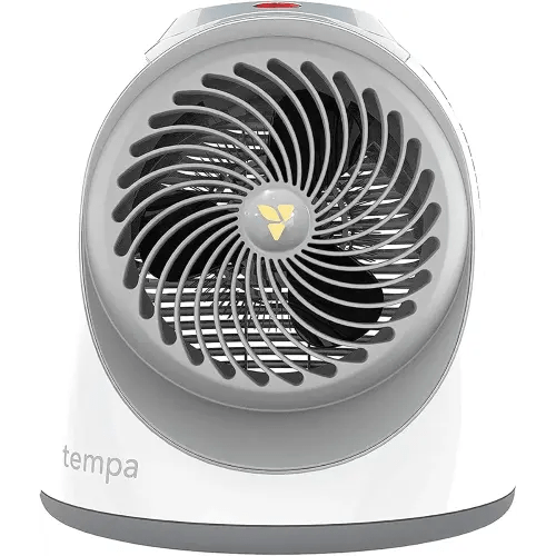 Tempa Nursery, Electric Space Heater for Baby with Locking Controls, Tipover Protection, Safety Shutoff, Hidden Cord Storage, 900W with Adjustable Thermostat, White