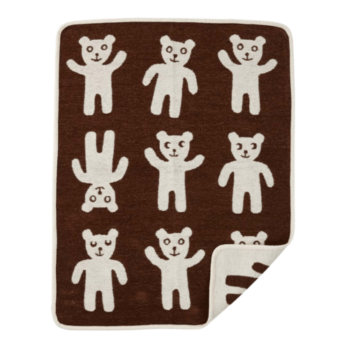 Klippan cotton baby blanket Bruno Bear – Brown
