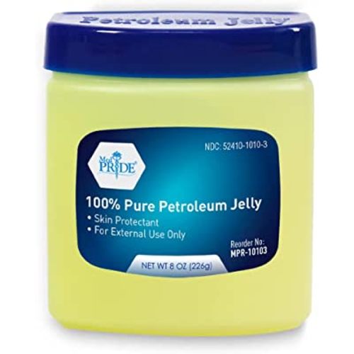MED PRIDE Pure White Petroleum Jelly Tub 8 OZ - Effective Skin Protectant for Dry Skin, Rashes, Minor Burns & Wounds- Powerful Moisturizer for Chapped Lips, Dry Hands, Chaffed Skin & Diaper Rash