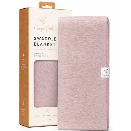Copper Pearl Swaddle Blankets for Newborns | Soft Stretchy Receiving Blankets for Boys and Girls | Large 46 x 46 Inch Baby Blankets | Lightweight and Breathable Swaddles | Maeve
