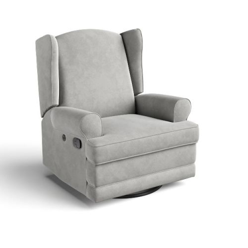 Storkcraft Serenity Wingback Side Lever Recliner and Swivel Glider with USB Charging Port