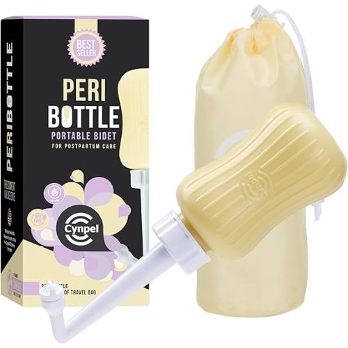 Cynpel Peri Bottle - Portable Travel Bidet for Men or Women - Labour and Maternity Hospital Bag Essentials - After Birth Recovery Tools for Postpartum Mum - Perineal Spray Bottle