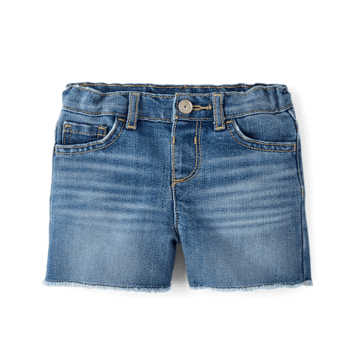 Baby And Toddler Girls Midi Jean Shorts - Blue
