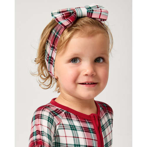 Holly Plaid Luxe Bow Headband | Little Sleepies