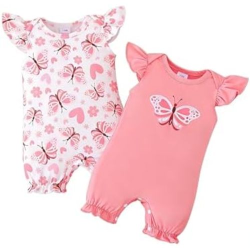 Newborn Baby Girl Clothes Fall Winter Outfits Infant Jumpsuit Letter Print Romper Coming Home Outfit 2Pcs Set
