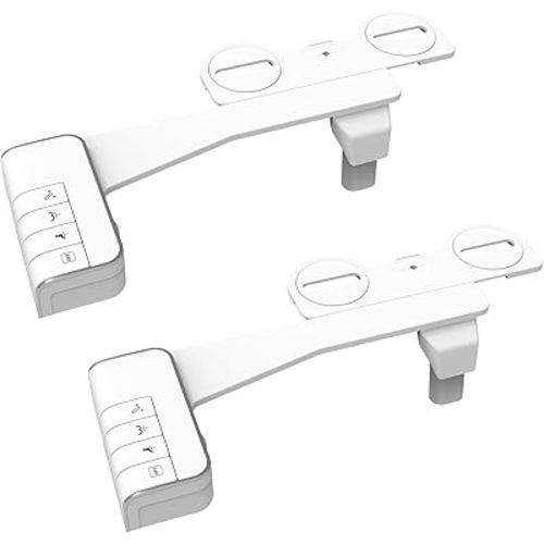 Hibbent 2 Pack Bidet Attachment for Toilet, Non-Electric Dual Nozzle for Frontal & Rear Wash, Adjustable Water Pressure Control, Fresh Water Bidet Toilet Seat, Self Cleaning Water Sprayer, Chrome