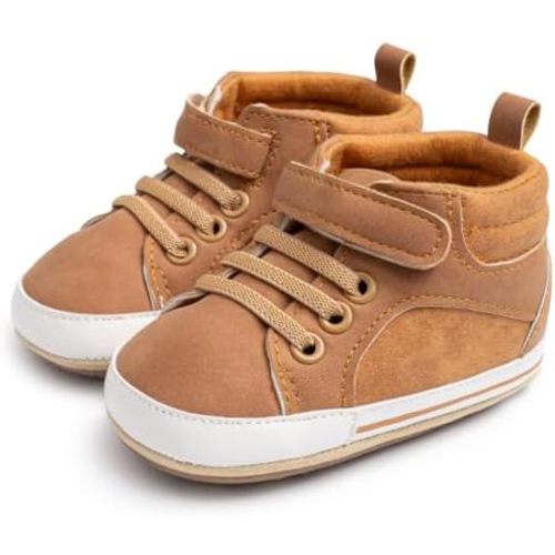 CENCIRILY Baby Boys Girls High Top Sneakers Soft Soles Anti Skid Infant Ankle Shoes Toddler Prewalker First Walking Crib Shoes