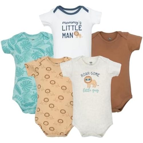 Hudson Baby Unisex Baby Cotton Bodysuits 5-pack