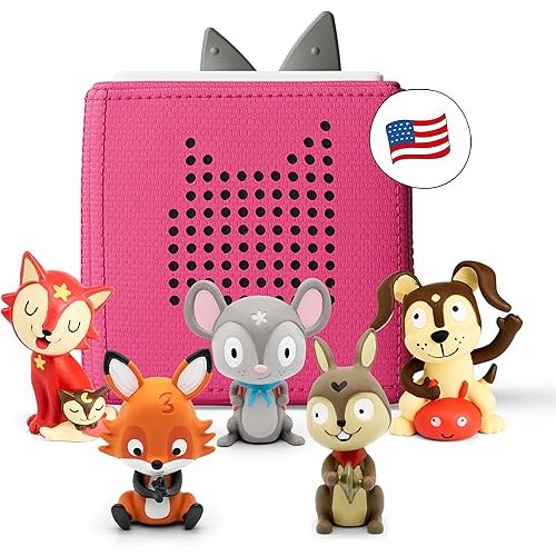 Toniebox Audio Player Starter Set with Counting Songs, Bedtime Songs, Sing-Along Songs, Travel Songs, and Playtime Puppy - Listen, Learn, and Play with One Huggable Little Box - Pink