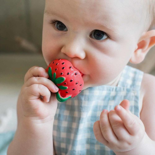 Sweetie the Strawberry Mini Baby Teether | Oli&Carol