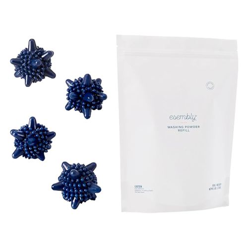 Esembly Laundry Essentials Bundle | Agitators (4-Pack) and Cloth Diaper Laundry Detergent Refill Bag (6lbs)