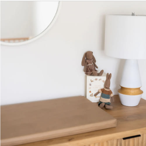 Padded Leather Change Mat 'Fawn'