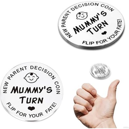 New Parents Decision Coins for The First Time New Mom Dad Pregnancy Gift Coin Flip Game Decision Who Takes Care of Babies Kids Funny Gag Gifts Expecting Mother Father