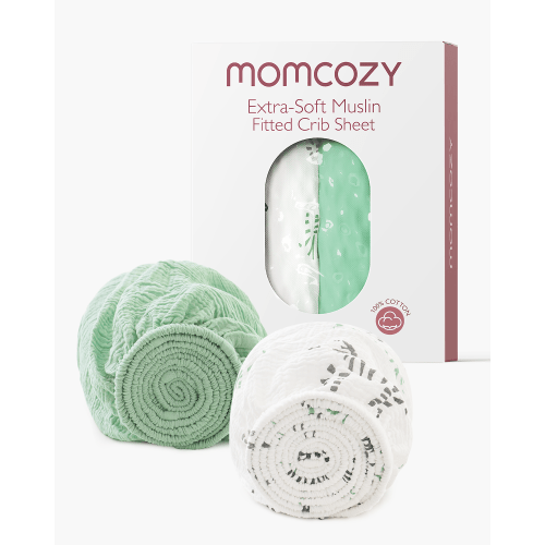 Momcozy Best Wishes Muslin Crib Sheets - Bravery Zebra
