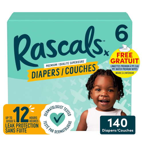 Rascals Premium Absorbent Baby Diapers Size 6, Mega Carton - Walmart.ca