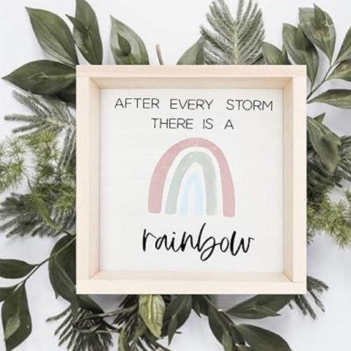 Rainbow Baby, After Every Storm There is a Rainbow Nursery Sign, Girl Nursery Decor, Farmhouse Nursery Decor, Gender Neutral Nursery