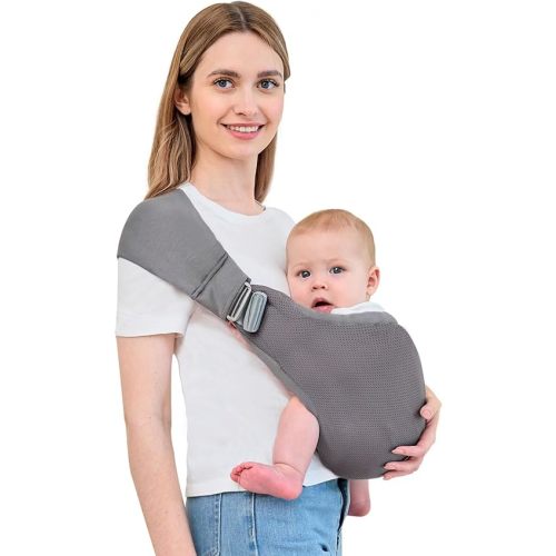 Baby Sling Carrier,Baby Carrier Newborn to Toddler,Toddler Carrier,Portable Lightweight & Spreadable Shoulder Straps (Dark Grey)