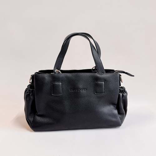 KASSIE Pram Caddy - Black/Euca – Milk & Poppy