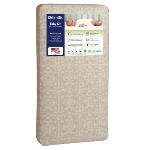 Kolcraft Baby Dri Extra Firm 80 Coil Innerspring Baby and Toddler Mattress