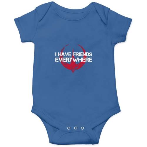 I have friends everywhere andor inspired funny Baby Onesies Kids's Short Sleeve Onesie 12M Royal sold by Morejongolda52568 | SKU 2473463814 | Printerval