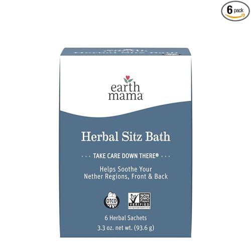 Earth Mama Herbal Sitz Bath Sachets - 6 Count - Soothing Sitz Bath With Witch Hazel & Calendula - Pregnancy & Postpartum Essentials