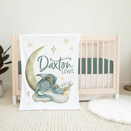 Dragon Blanket, Personalized Dragon Baby Blanket, Newborn Coming Home Blanket, New Baby Gift, Dragon Nursery Theme, Dragon Baby Shower B49