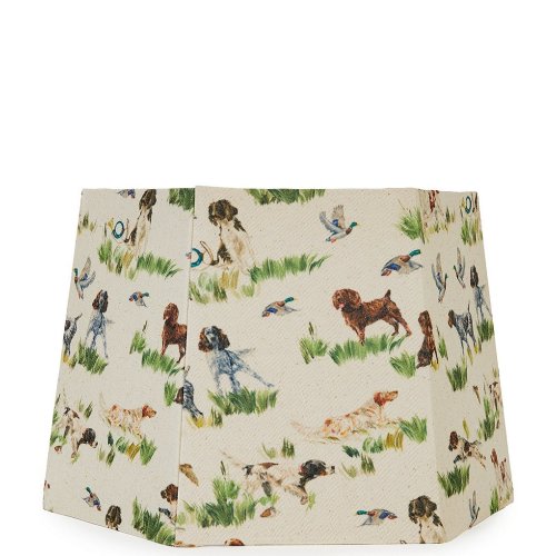 Southern Living Customizable Lamp Collection Large Hexagonal Hunting Dogs & Mallards Printed Lamp Shade