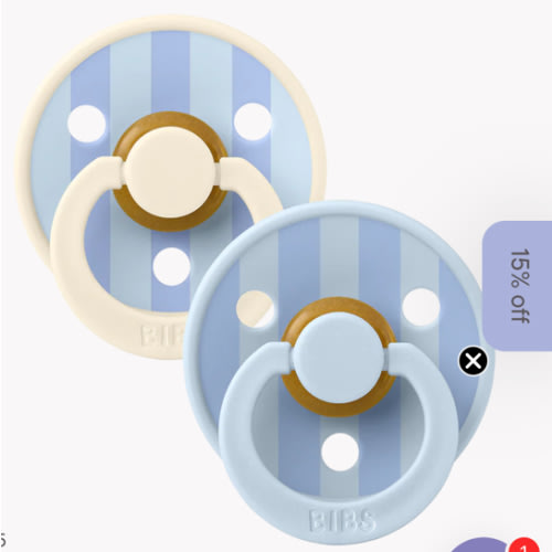 STUDIO Colour 2 Pack Block Pacifiers - Baby Blue Dusty Blue – Bibsworld store US