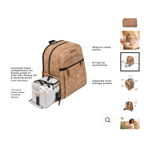 2-in-1 Provisions Breast Pump & Diaper Bag Backpack in Brioche