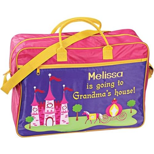 Miles Kimball Personalized Girls Going to Grandma's Tote – Fun gift from Grandma – Present for Granddaughter Customize with Childs Name – Pink and Purple
