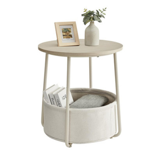 Ebern Designs Vyvy Small Bedside Table with Fabric Basket | Wayfair