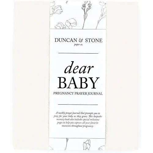 Dear Baby: A Pregnancy Prayer Journal & Memory Book for Expecting Moms by Duncan & Stone - Ivory | Pregnancy Keepsake | Scrapbook Album for Milestones | Baby Announcement | New Mom to Be Gift