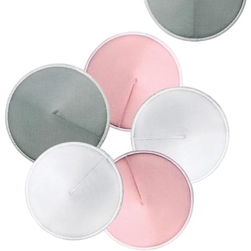Washable Nursing Pads 6 PCS Reusable Breast Pads for Breastfeeding Soft and Super Absorbent Nipple Pads with Laundry Bag & Travel Storage Bag for Postpartum Essentials - 4.7inch