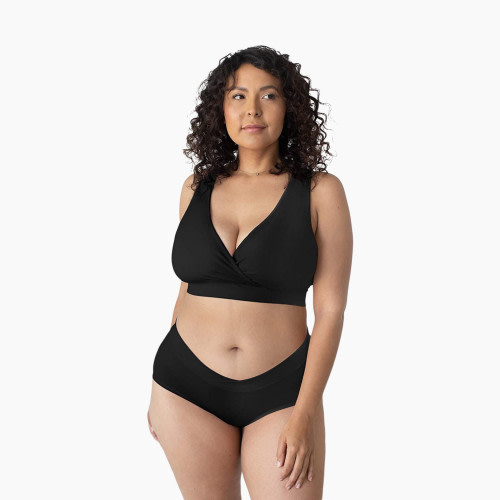 Kindred Bravely Extra Soft Organic Cotton Wireless Nursing & Maternity Sleep Bra - Black, Busty, Medium