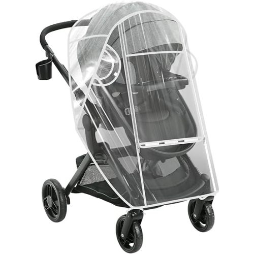 Universal Stroller Rain Cover Compatible with Graco, Waterproof Stroller Cover - Clear Weather Shield, Breathable Windproof Protection for Travel Strollers
