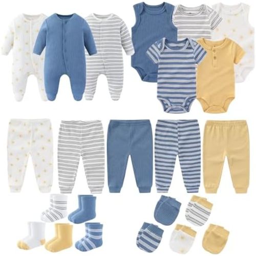 Baby Girls Boys Layette Gift Set 23 Piece Newborn Bodysuits Clothes Unisex Outfit 0-12 Month