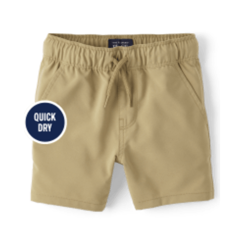 Baby And Toddler Boys Quick Dry Pull On Jogger Shorts - TAN | The Children's Place