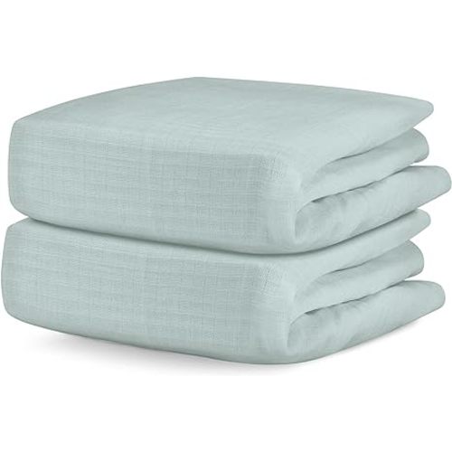 Newton Baby Fitted Crib Sheet (2-Pack) - Ultra Breathable and Soft, Organic Cotton, Fits All Standard Cribs, Sage