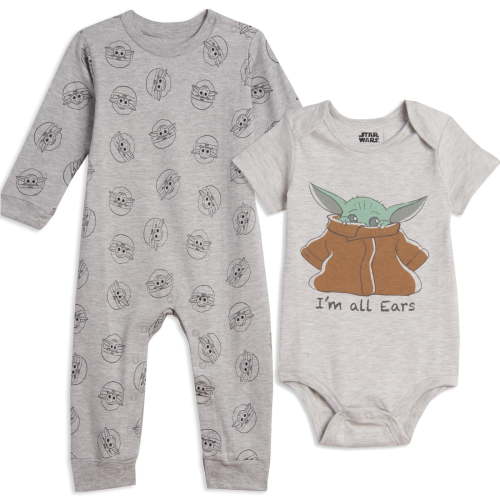 Star Wars The Mandalorian The Child Newborn Baby Boys Snap Coverall and Bodysuit Newborn to Toddler