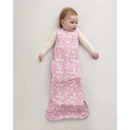 Bamboo Sleep Bag 1.0 TOG in Lavender Hearts